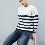 White Round Neck Sweater