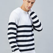 White Round Neck Plus Size Sweater