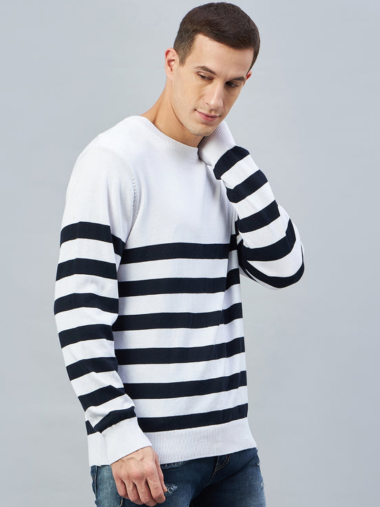 White Round Neck Plus Size Sweater