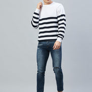 White Round Neck Plus Size Sweater
