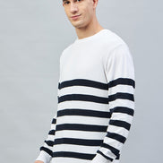 White Round Neck Sweater