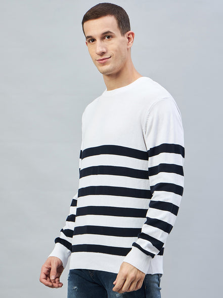 White Round Neck Sweater
