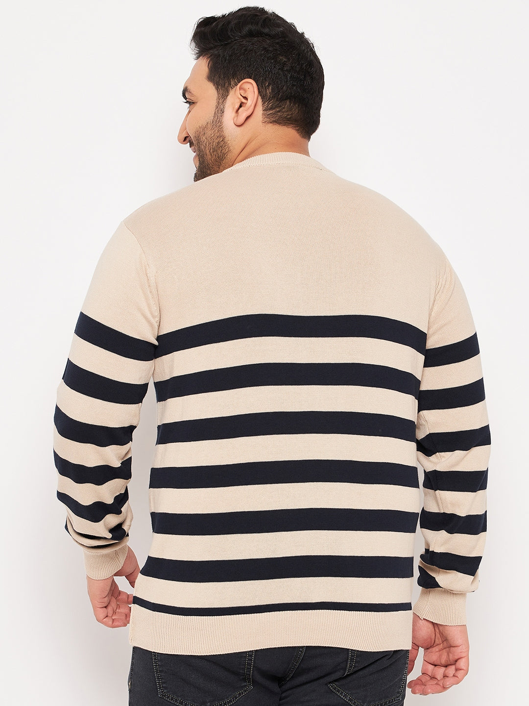 Khaki Round Neck Plus Size Sweater