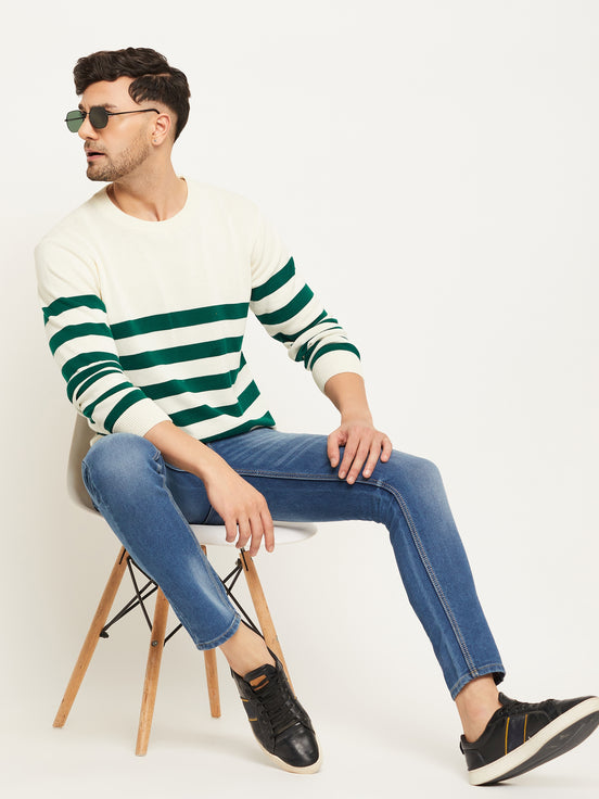 Off White Striped Sweater