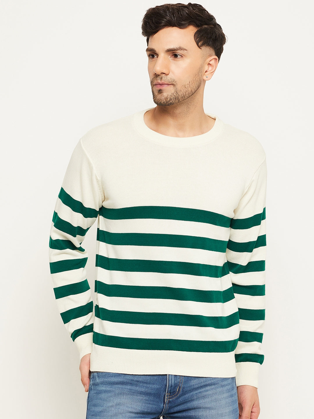 Off White Striped Sweater