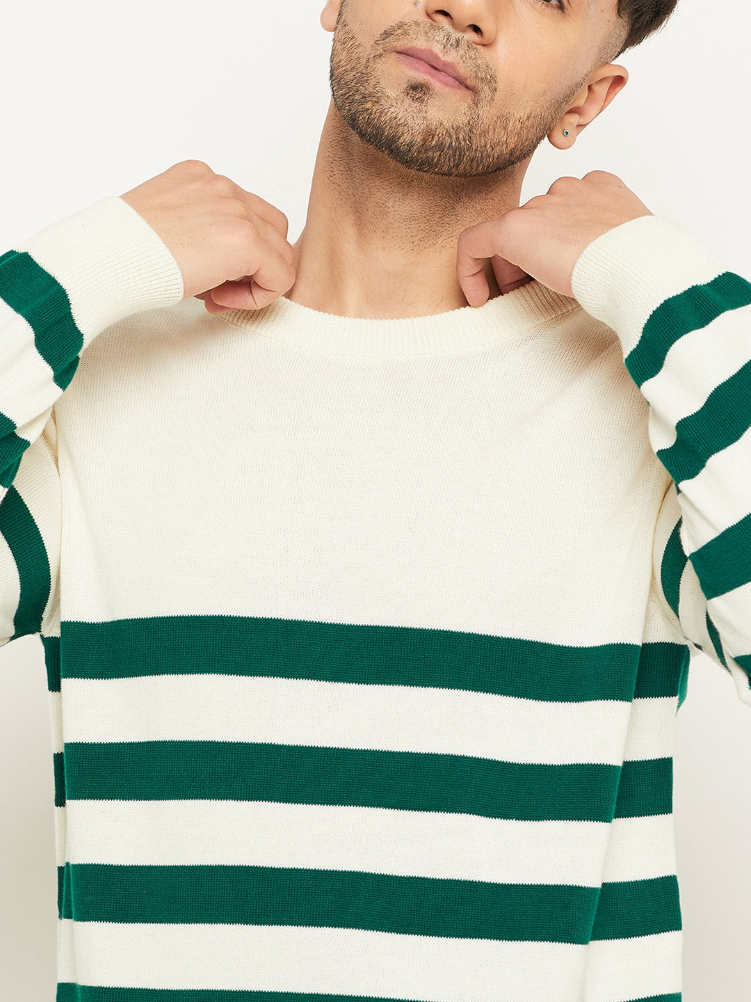Off White Striped Sweater