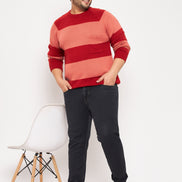 Rust Round Neck Plus Size Sweater