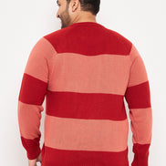 Rust Round Neck Plus Size Sweater