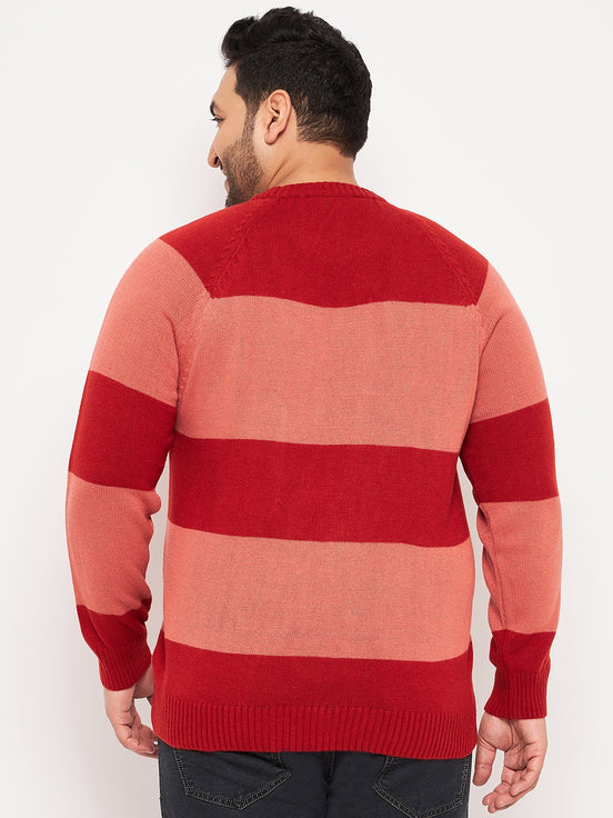 Rust Round Neck Plus Size Sweater