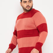 Rust Round Neck Plus Size Sweater