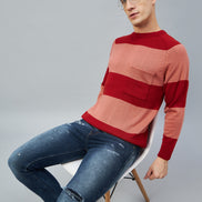 Rust Colorblocked Sweater