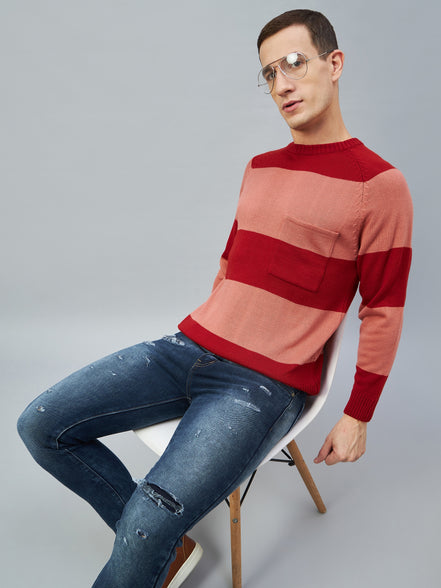 Rust Colorblocked Sweater
