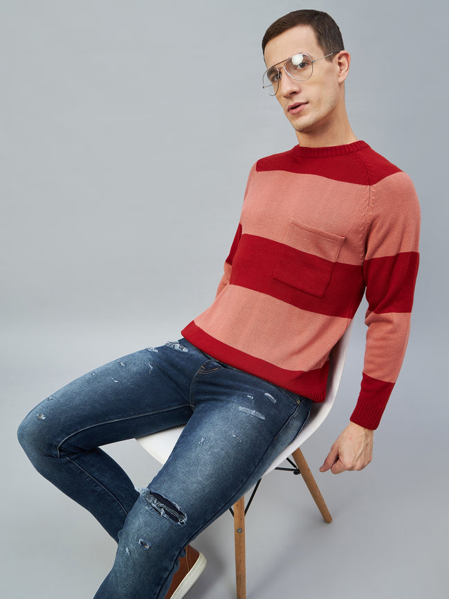 Rust Colorblocked Sweater
