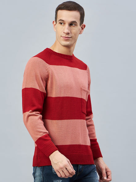 Rust Colorblocked Sweater
