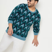 Green Round Neck Plus Size Sweater