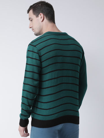 Teal Sweater Has Chest Pocket