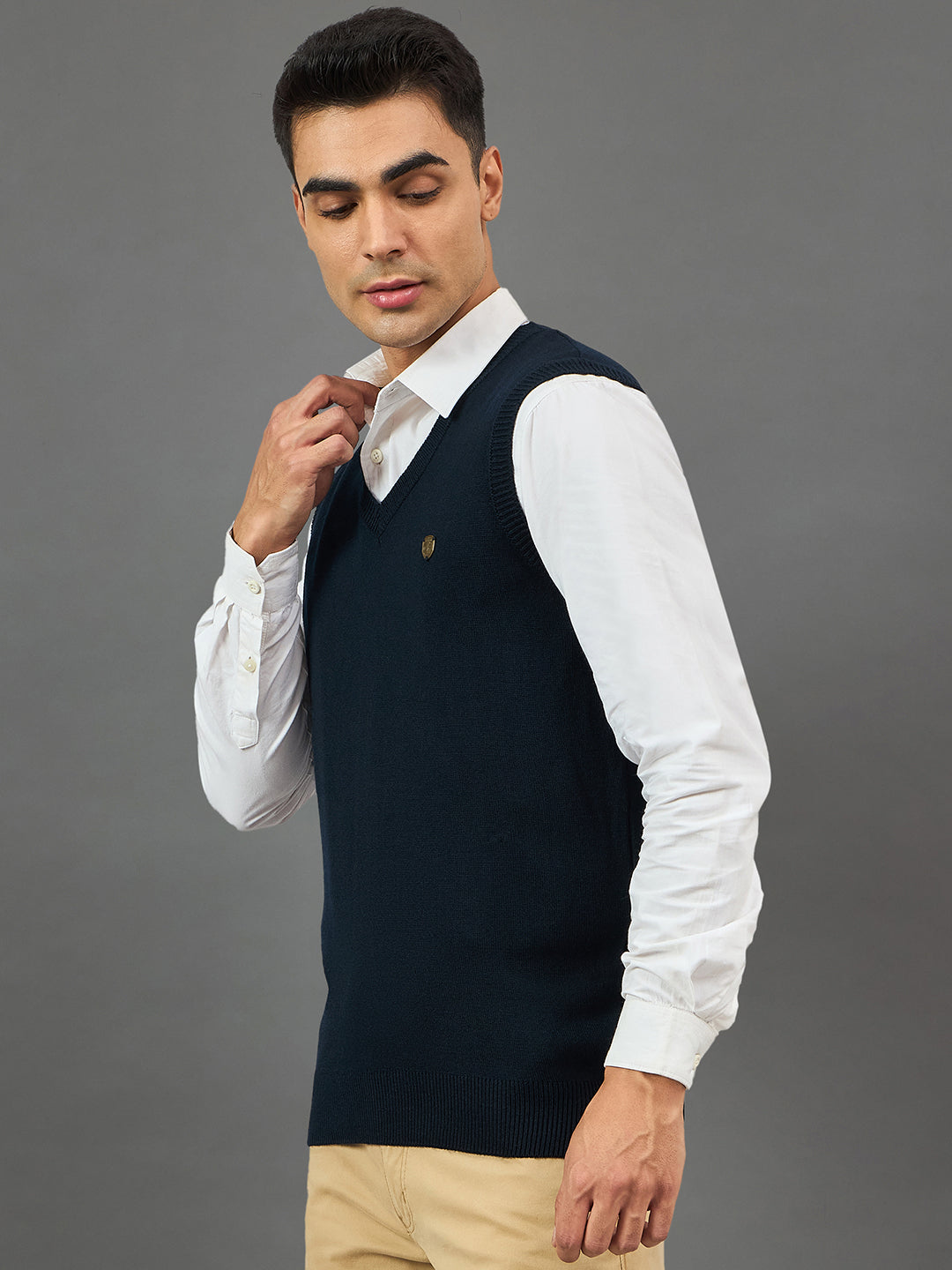 Navy Solid Sweater