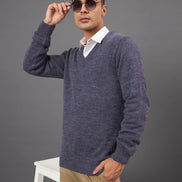 Purple Solid Sweater