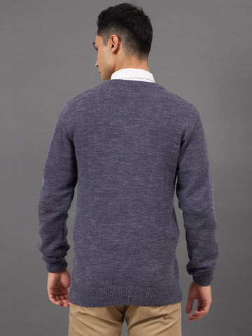 Purple Solid Sweater