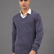 Purple Solid Sweater
