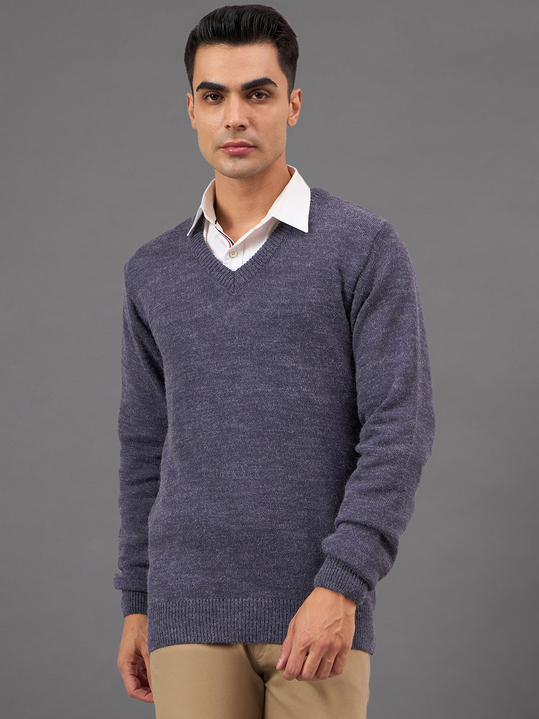 Purple Solid Sweater