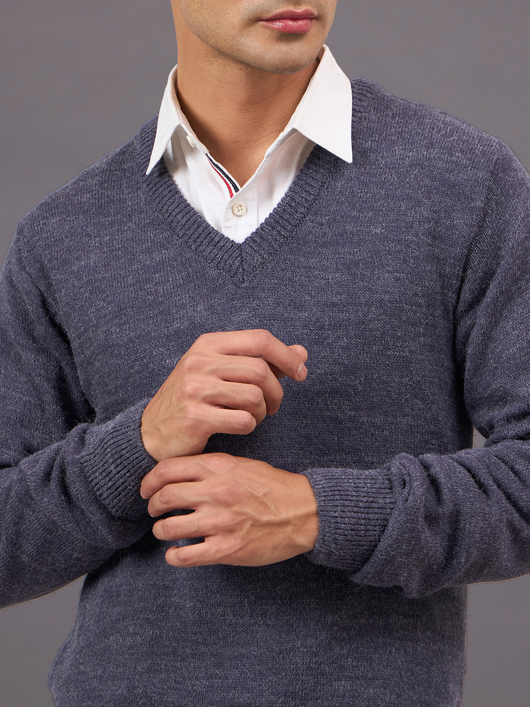 Purple Solid Sweater