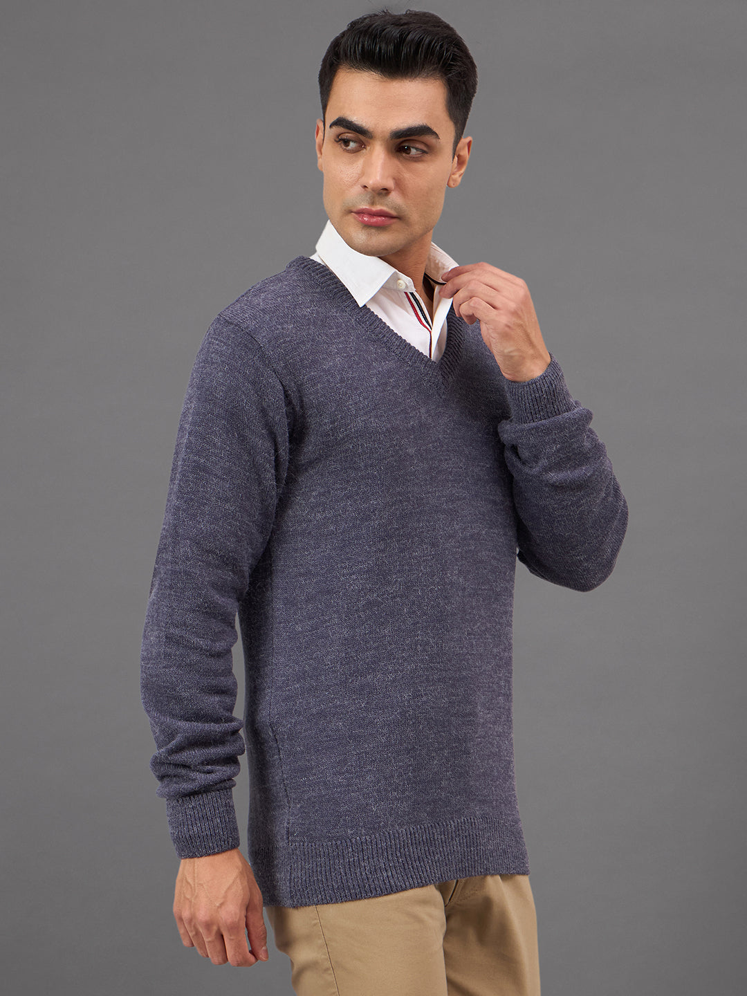 Purple Solid Sweater