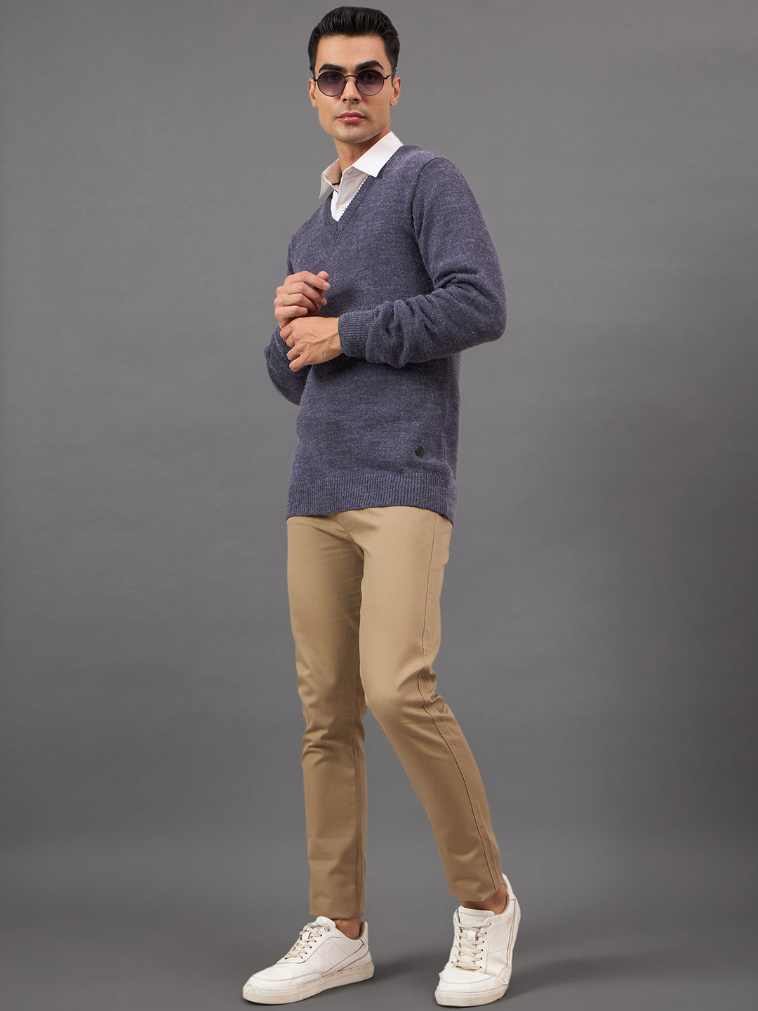 Purple Solid Sweater