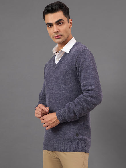 Purple Solid Sweater