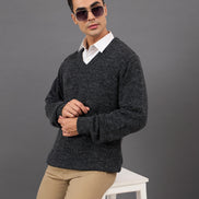 Denim Solid Sweater