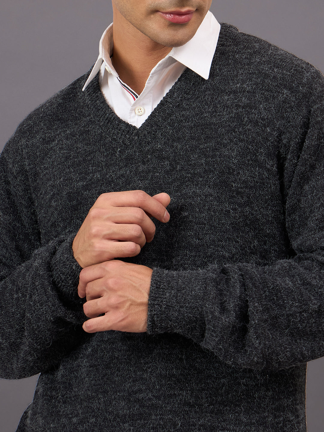 Denim Solid Sweater