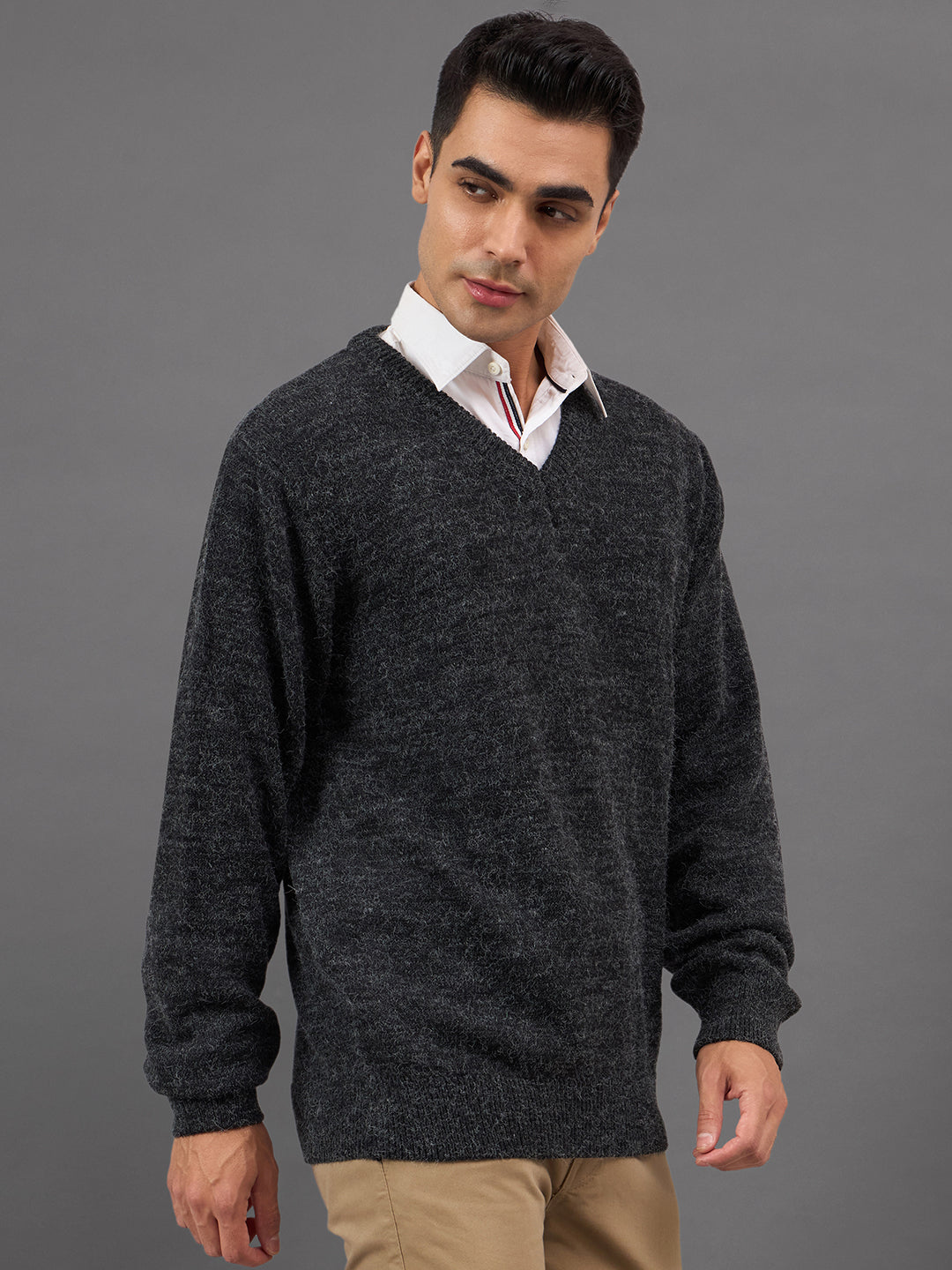 Denim Solid Sweater