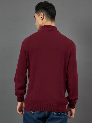 Wine Ribbed Sweater