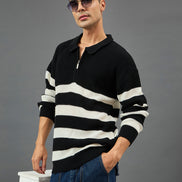 Black Striper Sweater