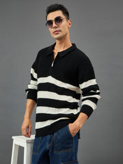 Black Striper Sweater