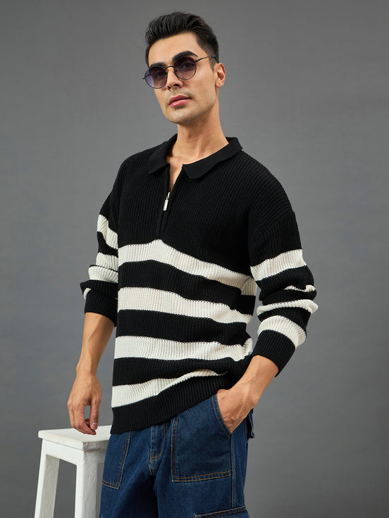 Black Striper Sweater