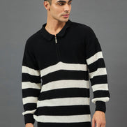 Black Striper Sweater