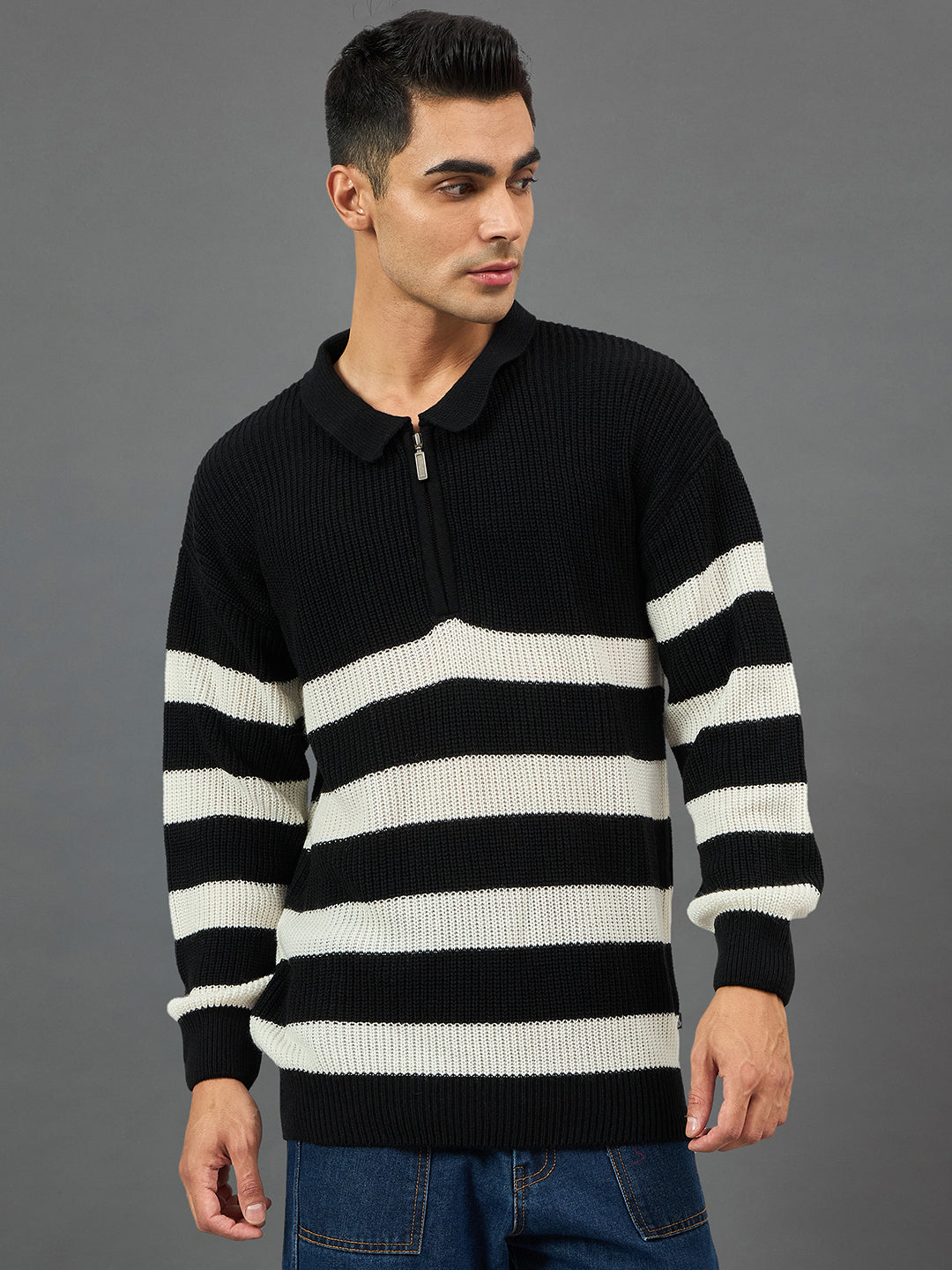 Black Striper Sweater