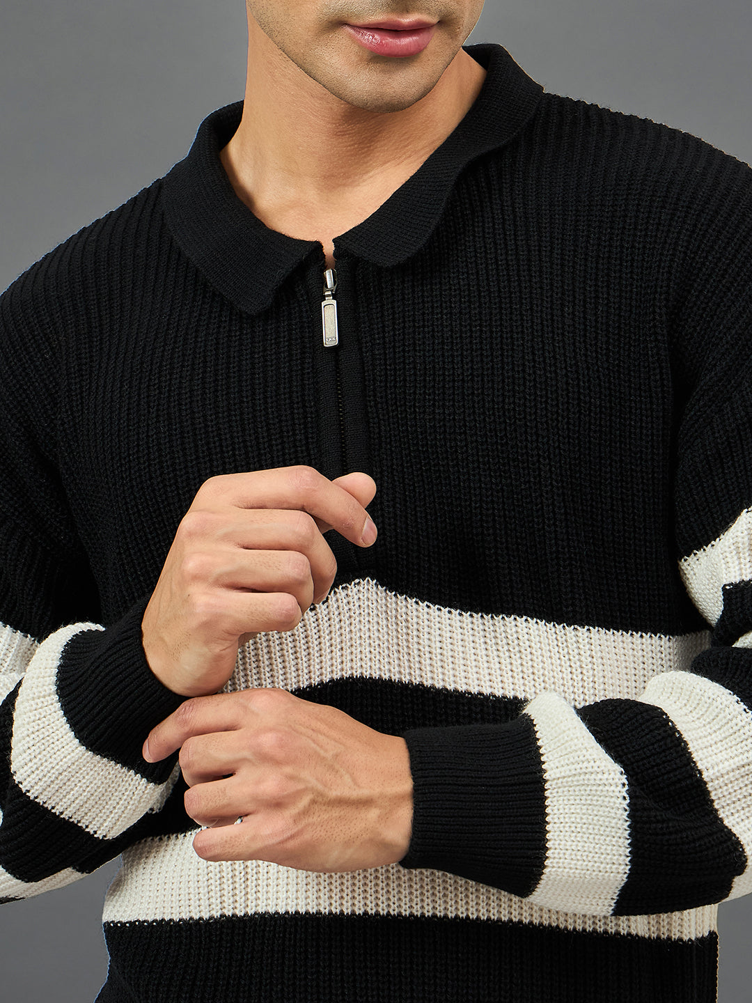 Black Striper Sweater