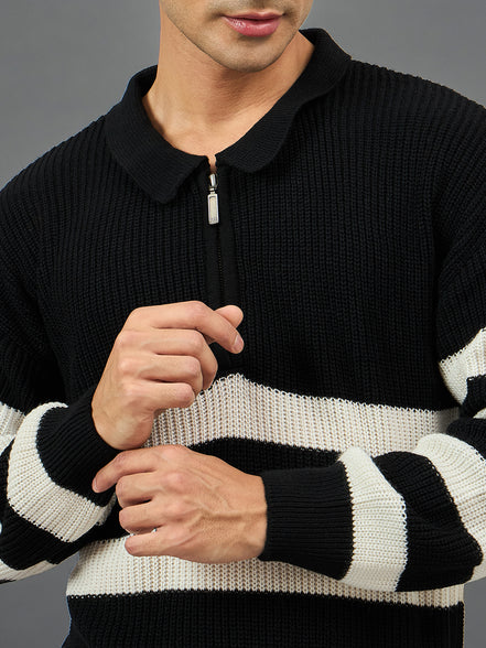 Black Striper Sweater