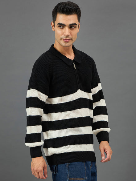 Black Striper Sweater