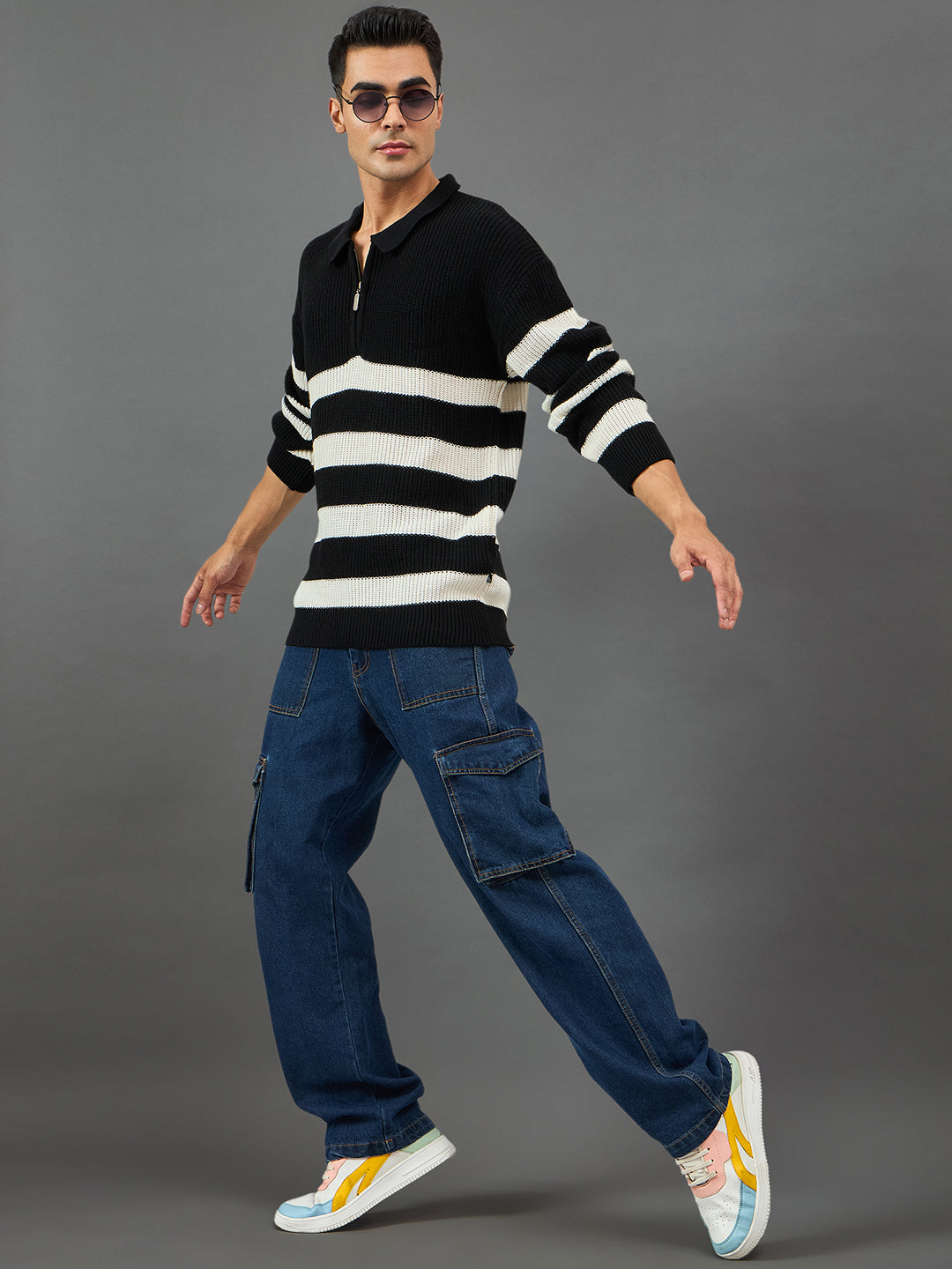 Black Striper Sweater