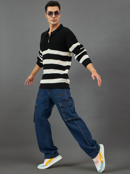 Black Striper Sweater