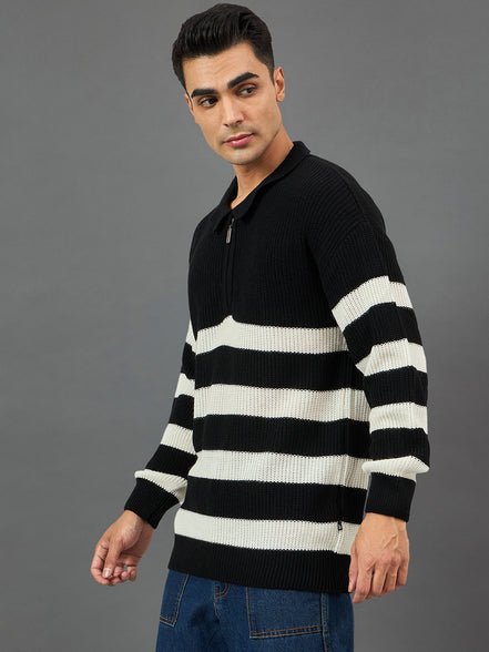 Black Striper Sweater