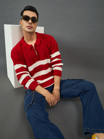 Red Striper Sweater