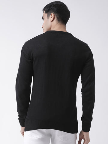 Black Sweater With Chest Typographic