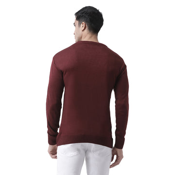 Maroon Sweater With Chest Typographic