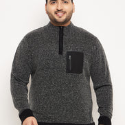 Black Self Design Pullover Sweater