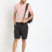 Black Solid Cargo Short