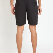 Black Solid Cargo Short